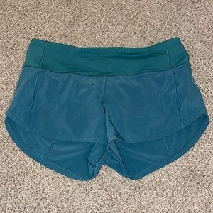 LULULEMON aquatic green shorts, size 2